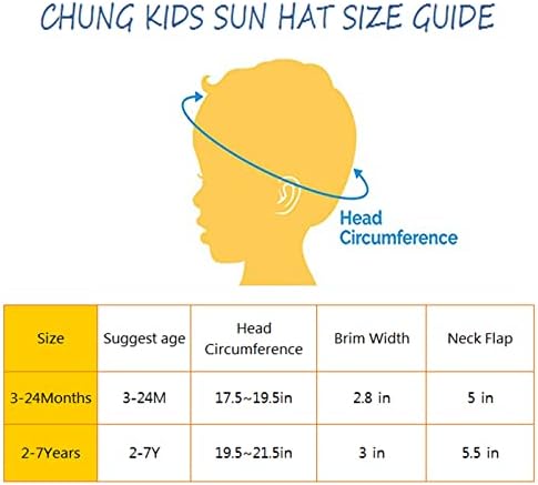 CHUNG Bebek güneş koruma şapkası Yaz Toddler Ayarlanabilir UPF 50 + Geniş Ağız Boyun Flap Plaj Oyun Kapaklar Erkek