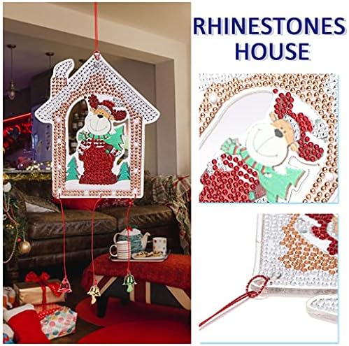 WODMB 3 adet DIY Aplike Rhinestone Ev Kitleri Yamalar Asılı Kolye Duvar Sanatı Kapı Noel Yeni Yıl Ev Dekorasyonu (Renk