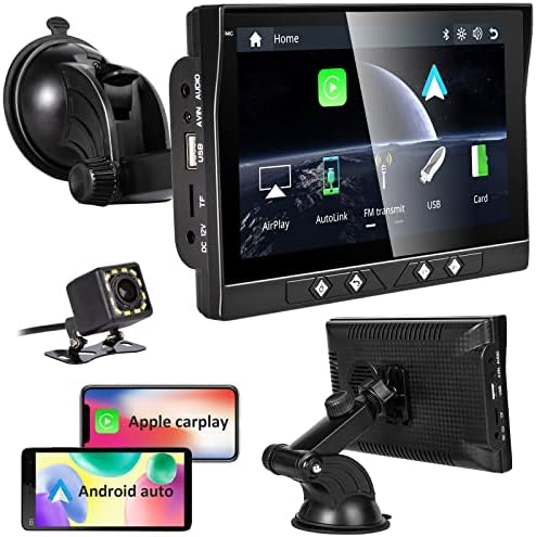 CarThree Taşınabilir Carplay Ekran Navigasyon, Taşınabilir 7 İnç Araba Stereo Radyo ile Uyumlu Araba Oyun ve Android
