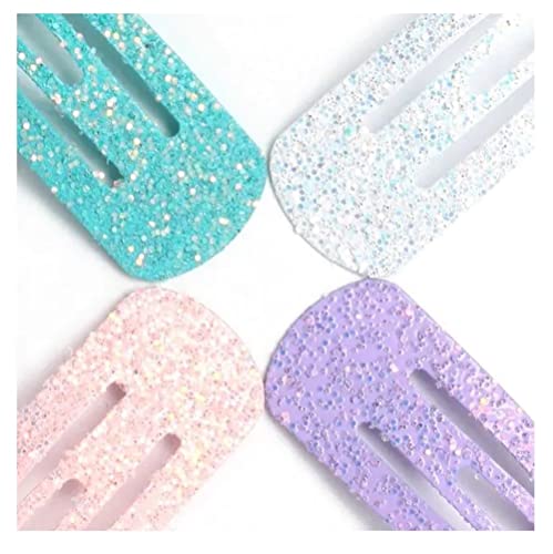 8 Mini Pastel Glitter Metal Saç Klipler Yapış Bendie Sleepies Aksesuarları 3 cm 1.2