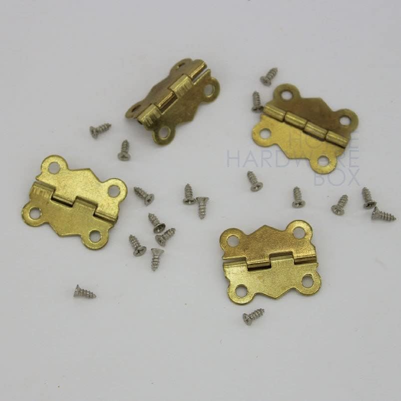 20 adet mini kelebek menteşe oyma ahşap mücevher kutusu DIY küçük menteşeler 1 25mm vidalı